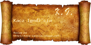Kacz Ignácia névjegykártya